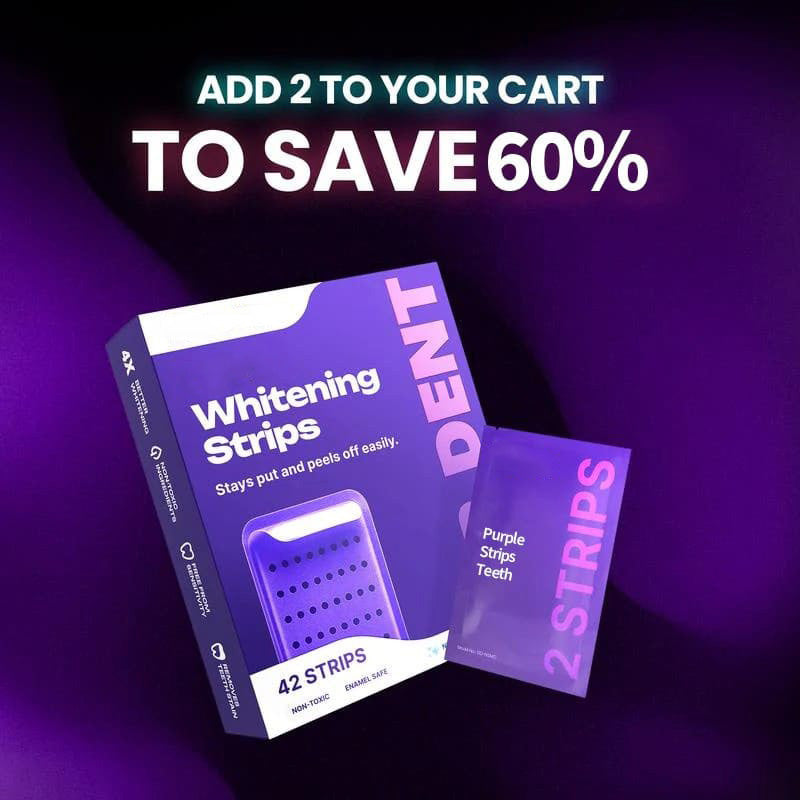 Purple teeth whitening strips