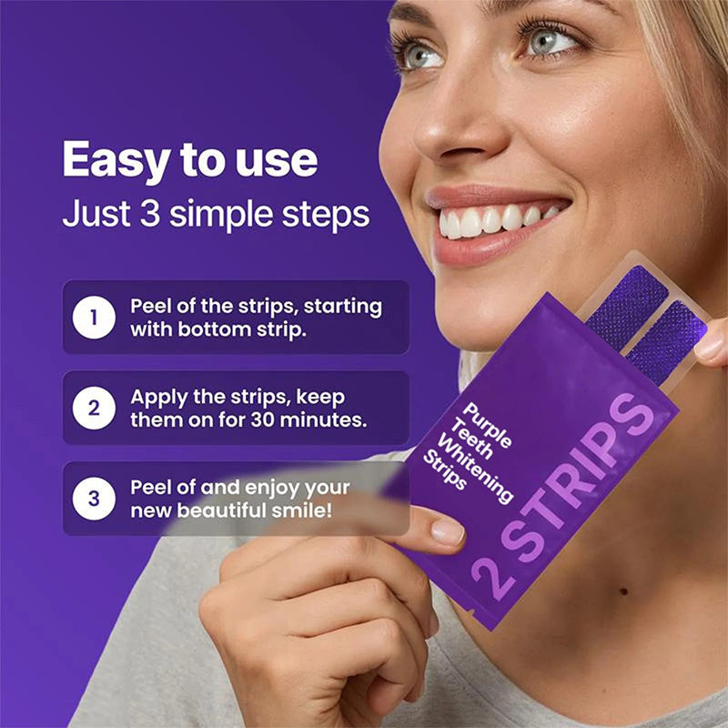 Purple teeth whitening strips
