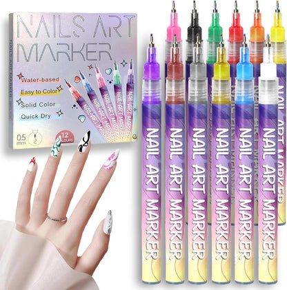⏳12 Colors Nail Art Pens Set🎨💅