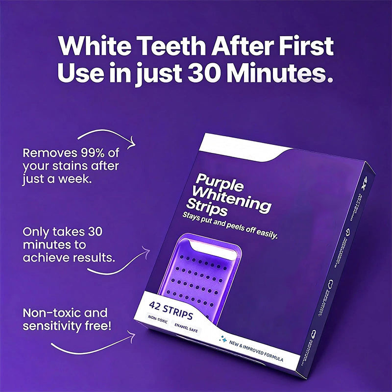 Purple teeth whitening strips