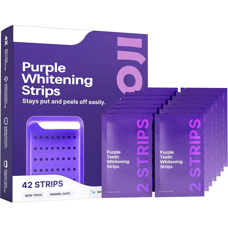 Purple teeth whitening strips