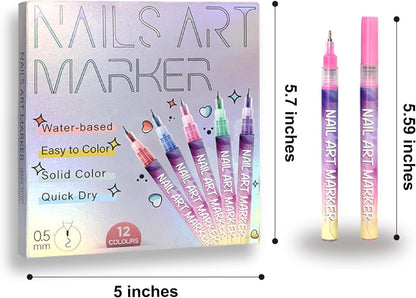 ⏳12 Colors Nail Art Pens Set🎨💅