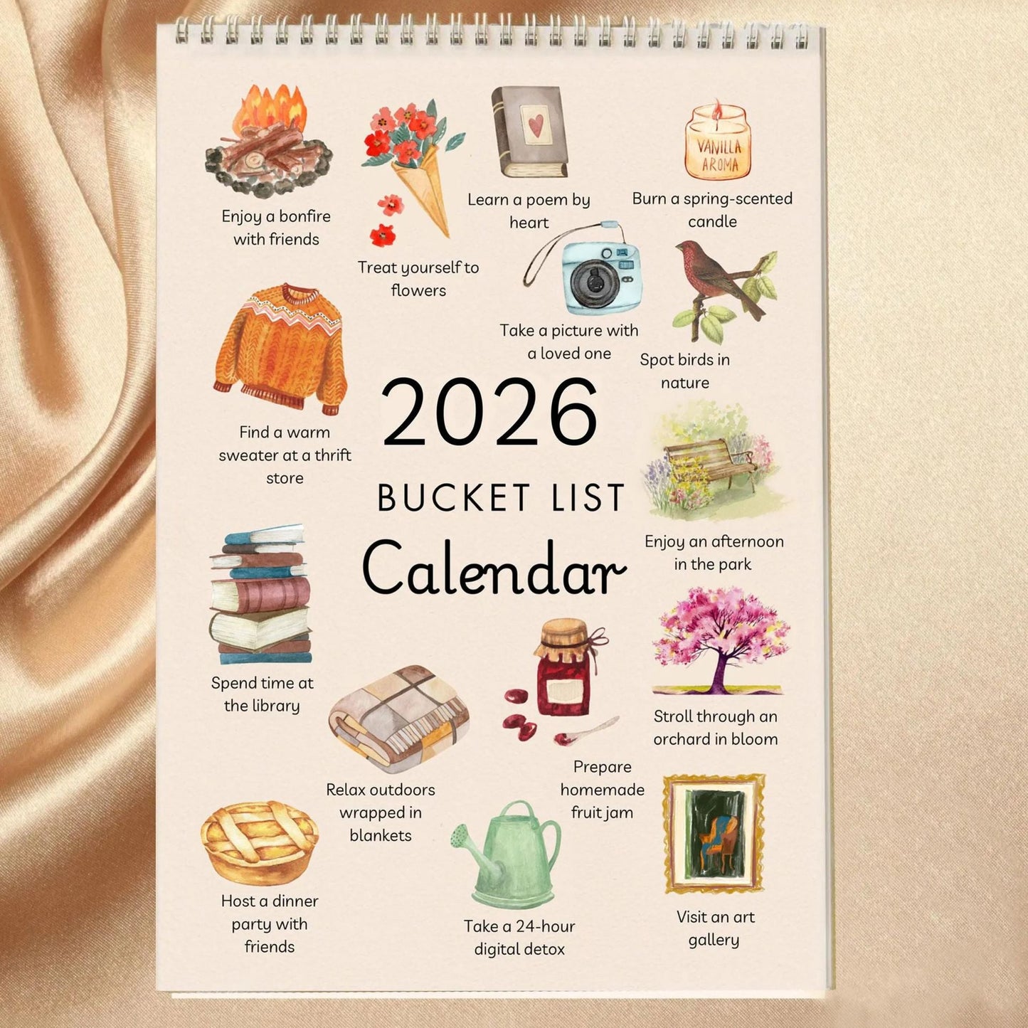 ✨2026 Bucket List Spiral Calendar: Slow Down & Savor the Seasons📅