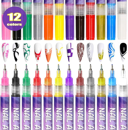 ⏳12 Colors Nail Art Pens Set🎨💅