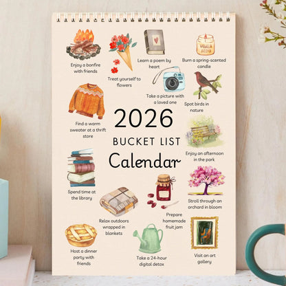 ✨2026 Bucket List Spiral Calendar: Slow Down & Savor the Seasons📅