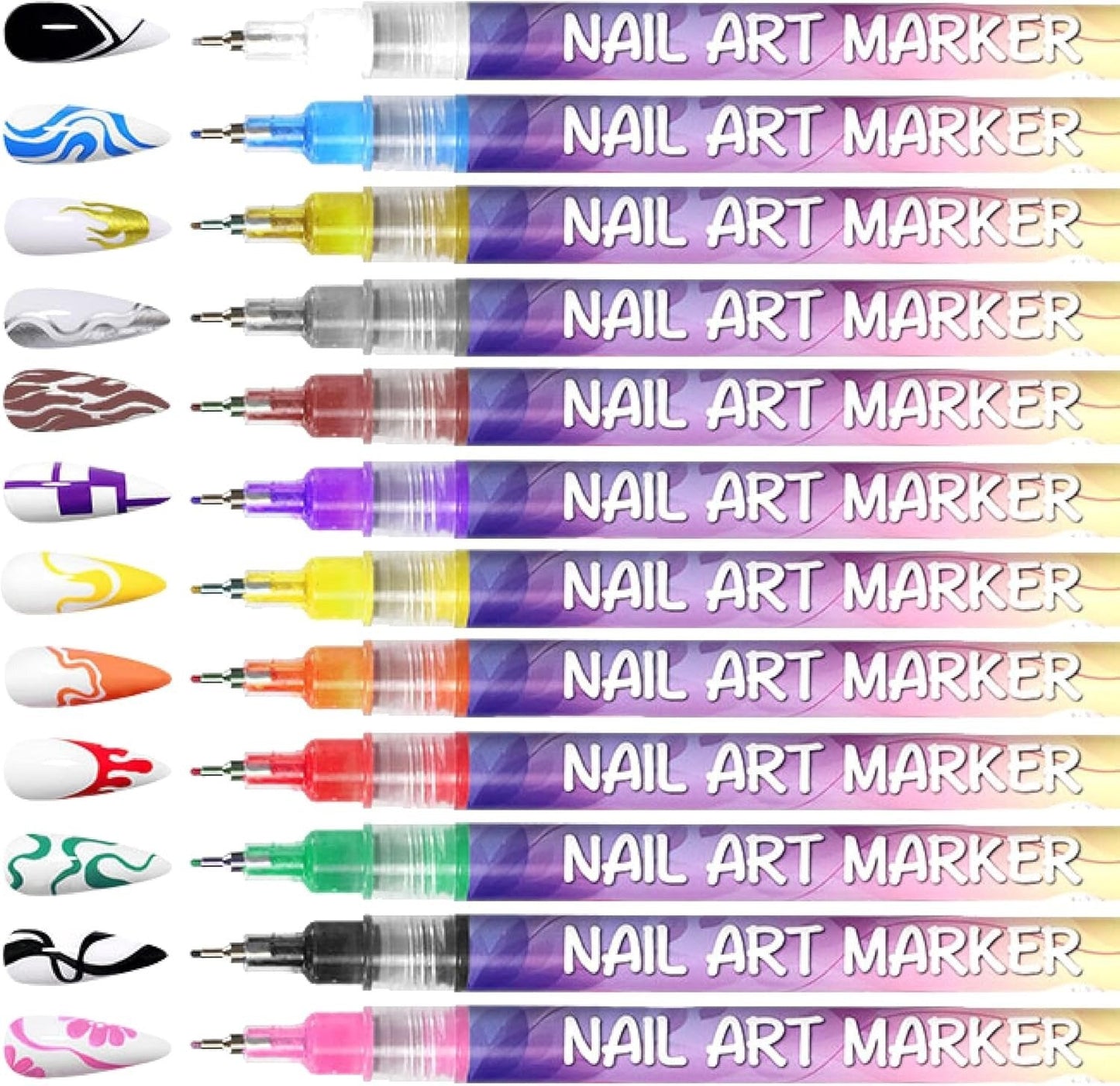⏳12 Colors Nail Art Pens Set🎨💅