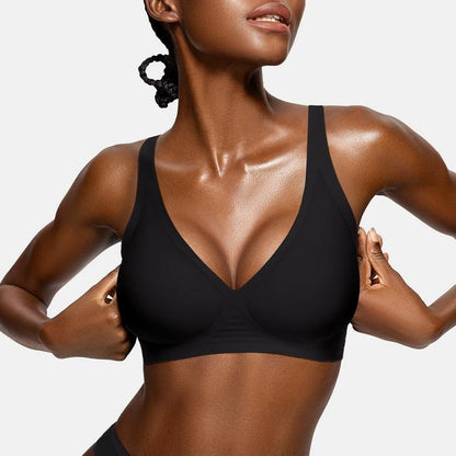 💜 LAST DAY PROMOTION - 50%OFF💜Womens Comfortable Wireless Bras Push Up Bralettes Seamless Tshirts Bras Deep V Everyday Bras