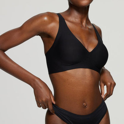 💜 LAST DAY PROMOTION - 50%OFF💜Womens Comfortable Wireless Bras Push Up Bralettes Seamless Tshirts Bras Deep V Everyday Bras