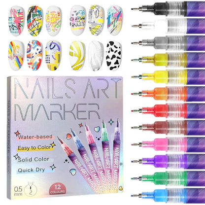 ⏳12 Colors Nail Art Pens Set🎨💅