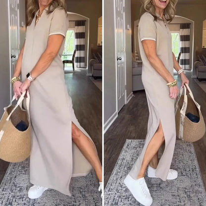 ⏳Time-limited Special⏰Women's T-Shirt Maxi Dress with Side Split