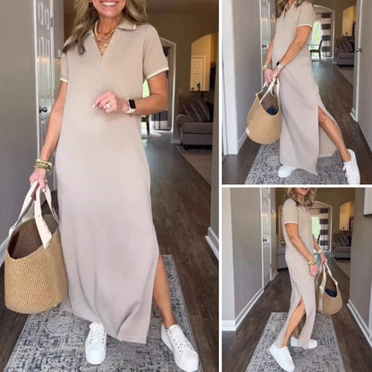 ⏳Time-limited Special⏰Women's T-Shirt Maxi Dress with Side Split