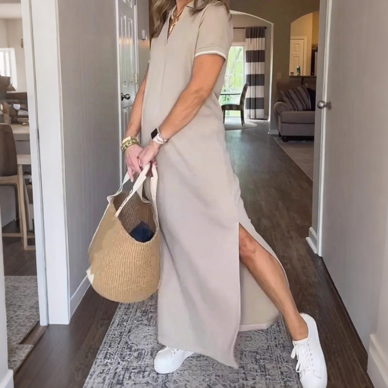 ⏳Time-limited Special⏰Women's T-Shirt Maxi Dress with Side Split